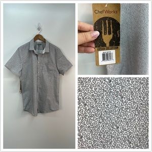 New with Tags NWT Chef Works Button-down Short-Sleeve Size Medium